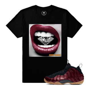 Match Maroon Foamposite | Diamond Lips | Black T shirt