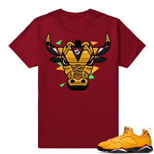 Match Air Jordan 7 low Taxi | Rare Air Bull | Dark Red Shirt