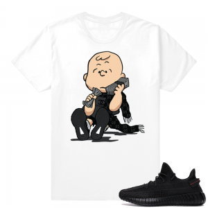 Yeezy Boost 350 V2 Black | Designer Charlie Brown | White Shirt