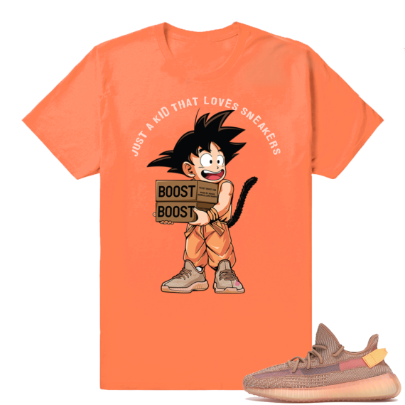 Yeezy 350 Clay | Just A Kid | Hyper Orange Shirt