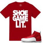 Match Gym Red 12 Jordan Retros | Shoe Game Lit | Red T shirt