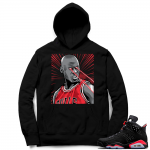 Infrared 6s Black | MJ Infrared Laser Eyes | Black Hoodie