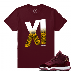 Match Jordan 11 Velvet GS | Rose Fade 11s | Maroon T shirt