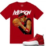 Match Gym Red 12 Jordan Retros | Ball is Life Iverson | Red T shirt