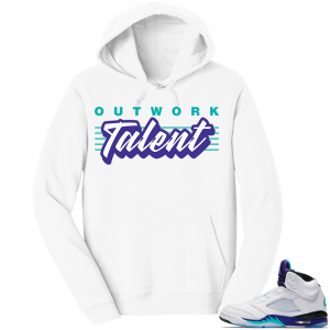 Match Jordan 5 Fresh Prince Hoodie | Outwork Talent | White Hoodie