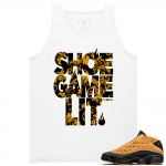 Match Air Jordan 13 Chutney | Shoe Game Lit | White Tank Tee