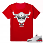 Match Katrina 3s shirt  Rare Air Bull 3  Red tee