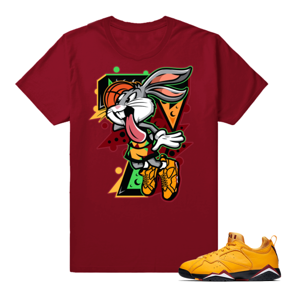 Match Taxi 7 low Jordan retro | Air Bunny | Dark Red Shirt