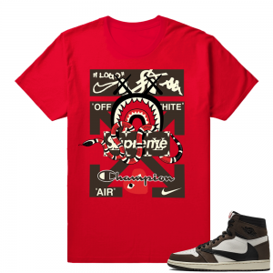 Travis Scott 1s | Designer Mashup | Red Shirt