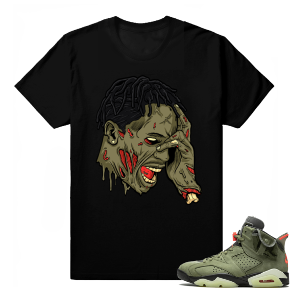 Travis Scott Jordan 6 | Travis Zombie | Black shirt