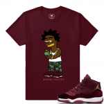 Match Jordan 11 Velvet GS | Kodak x Velvet | Maroon T shirt