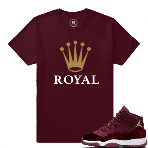 Match Jordan 11 Velvet GS | Royal | Maroon T shirt