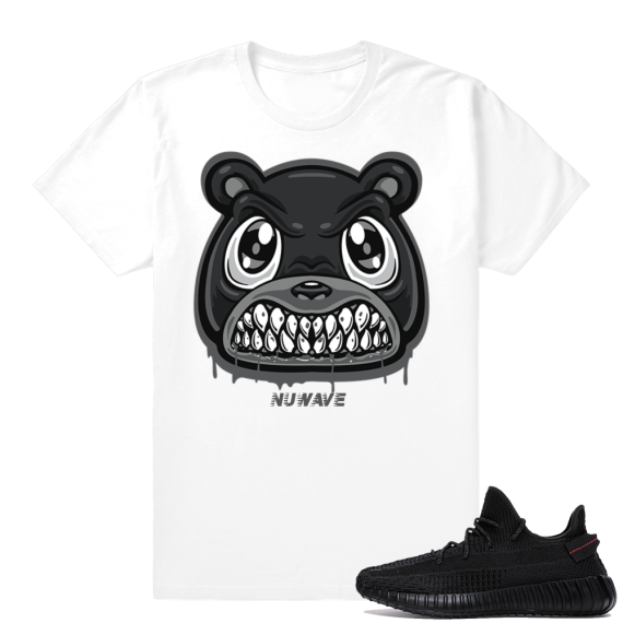 Yeezy Boost 350 V2 Black | Angry Bear Drip | White Shirt