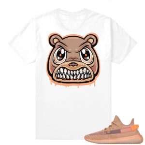 Yeezy 350 Clay | Angry Bear Drip | White shirt