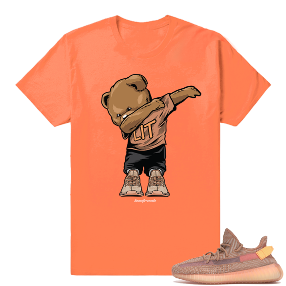 Yeezy 350 Clay | Dabbin Bear | Hyper Orange Shirt