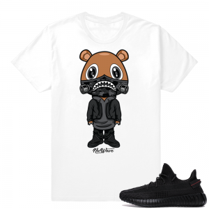 Yeezy Boost 350 V2 Black | Bape Mask Bear | White Shirt