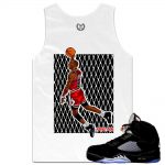 Match Jordan 5 Black Metallic OG | Rare Air in the 5s| White Tank Tee