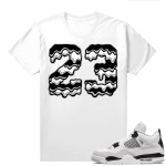 Military Black 4s - Tees White 23 Drip