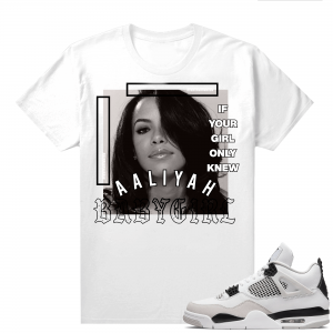 Military Black 4s - Tees White Aaliyah baby girl