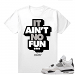 Military Black 4s - Tees White Aint No Fun