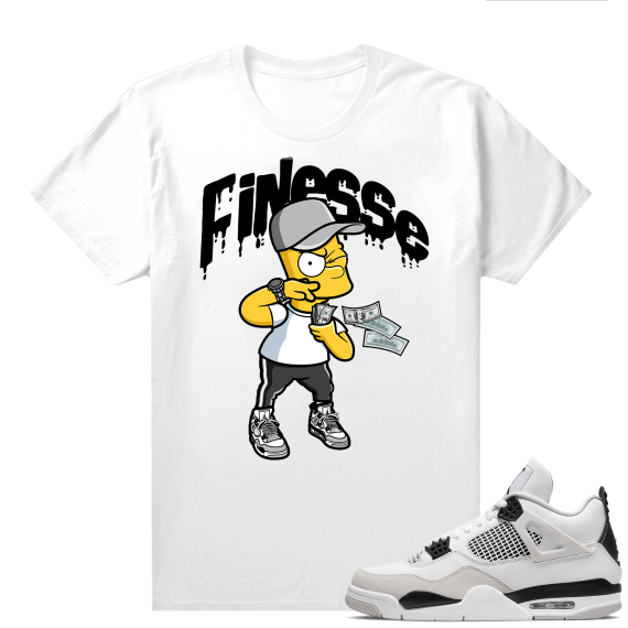 Military Black 4s - Tees White Bart Finesse