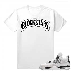 Military Black 4s - Tees White Blockstars