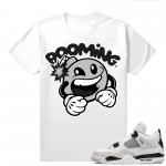 Military Black 4s - Tees White Boomin