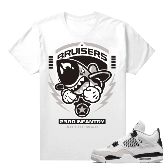 Military Black 4s - Tees White Bruiser 23rd Infrantry