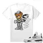 Military Black 4s - Tees White Cash Cannon Bear