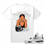 Military Black 4s - Tees White Count your Blessings Money Counter