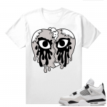 Military Black 4s - Tees White Crying Heart