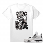 Military Black 4s - Tees White Designer Bear