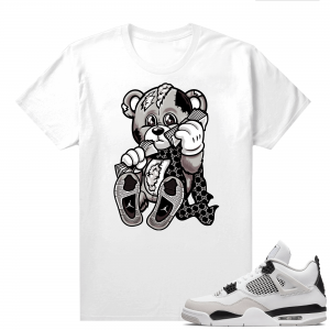 Military Black 4s - Tees White Designer Bear