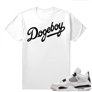 Military Black 4s - Tees White Dogeboy