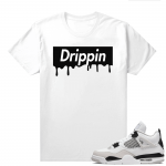 Military Black 4s - Tees White Drippin Box