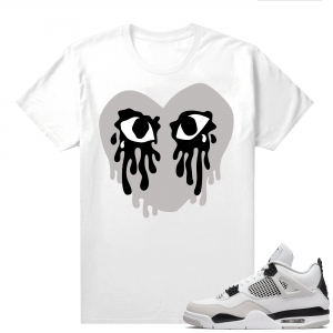 Military Black 4s - Tees White Drippin Crying Heart