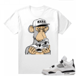 Military Black 4s - Tees White Drippy 4s