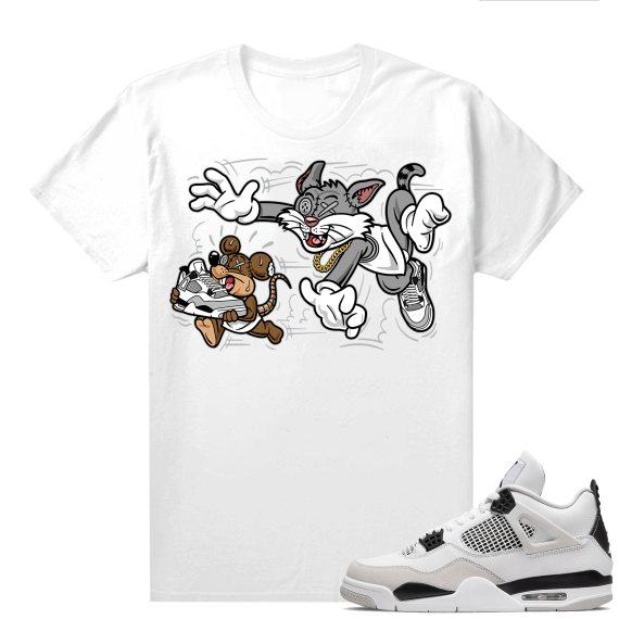 Military Black 4s - Tees White Finessed