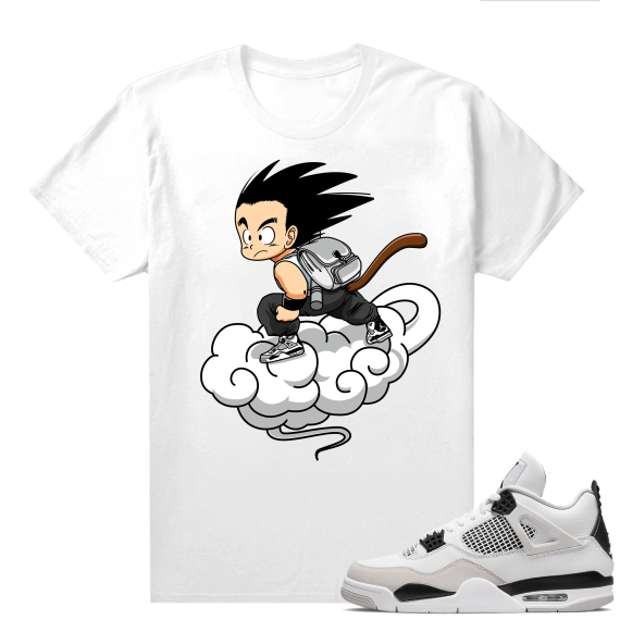 Military Black 4s - Tees White Fly Goku