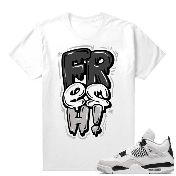 Military Black 4s - Tees White Fresh