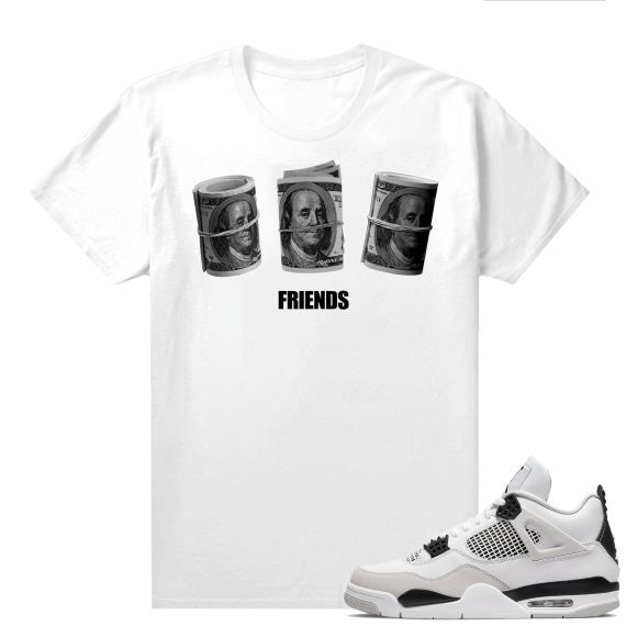 Military Black 4s - Tees White Friends