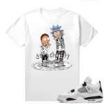 Military Black 4s - Tees White Get Schwifty