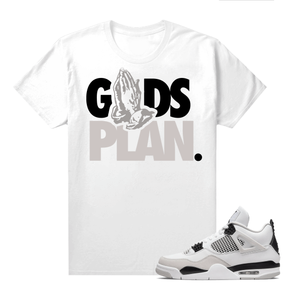 Military Black 4s - Tees White Gods Plan