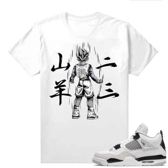 Military Black 4s - Tees White Goku 23