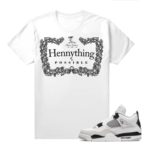 Military Black 4s - Tees White Hennything