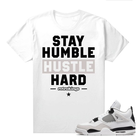 Military Black 4s - Tees White Humble