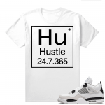 Military Black 4s - Tees White Hustle Element