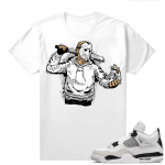 Military Black 4s - Tees White Jason Cop