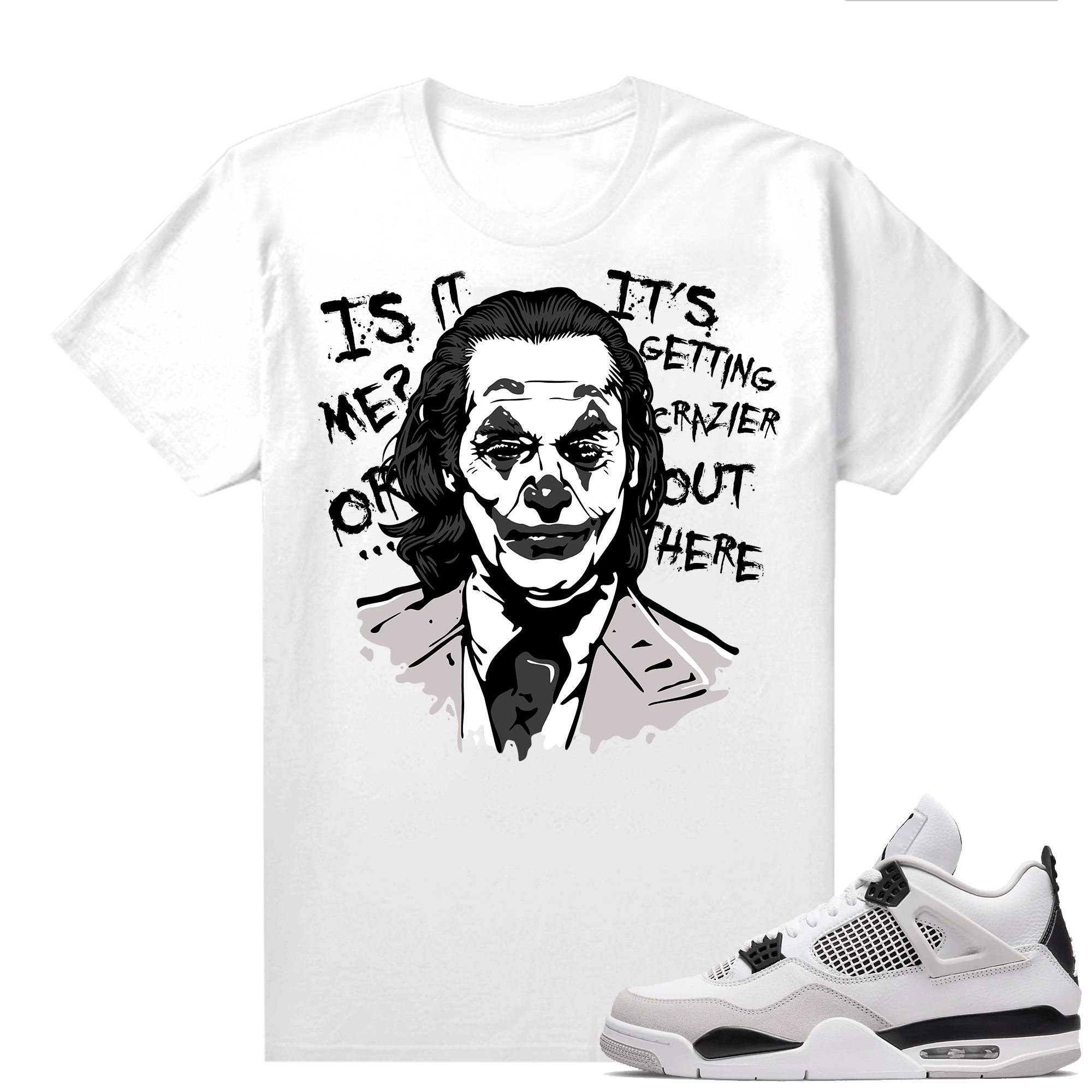 Military Black 4s - Tees White Joker