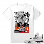 Military Black 4s - Tees White Kakashi